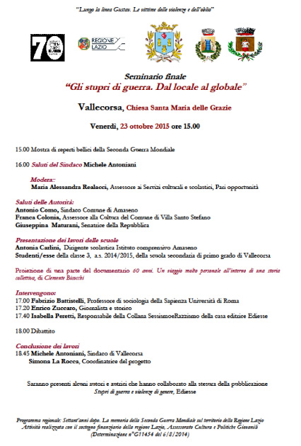 Seminario Gli stupri di guerra. Dal locale al globale